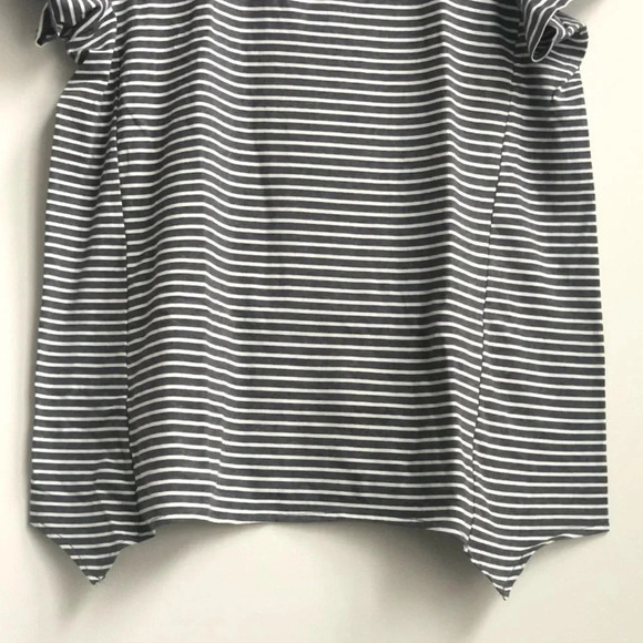 New CCX City Chic Relaxed High Low Striped print short sleeve shirt basic tee - Picture 5 of 13